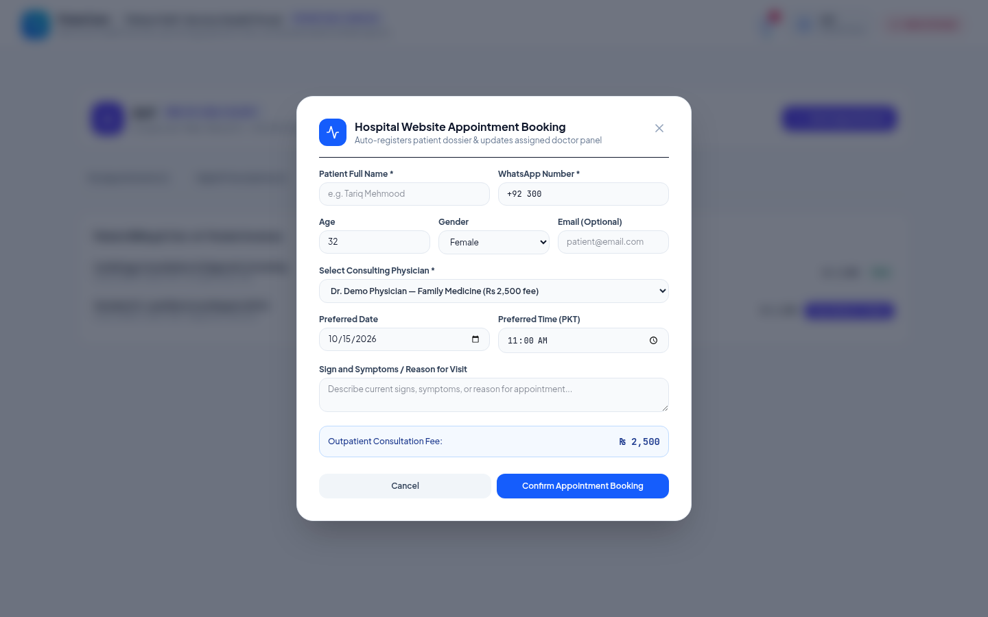 Patient appointment booking