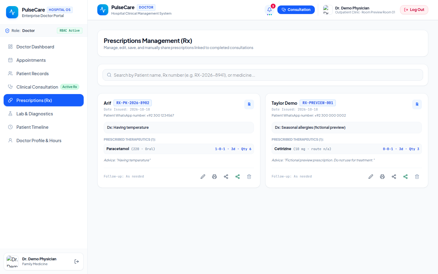 Prescription builder