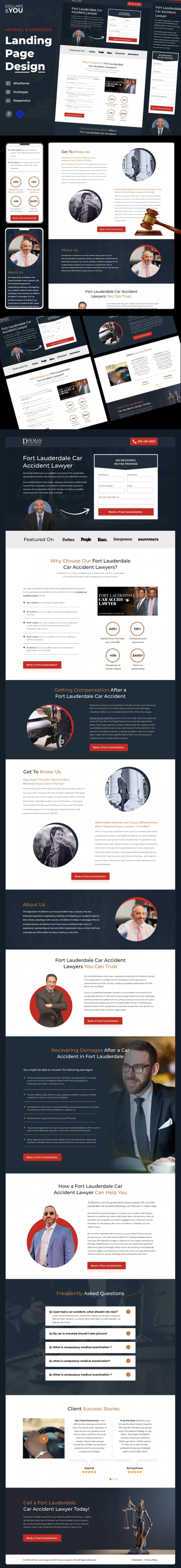 Dolman Law Group landing page in a laptop mockup